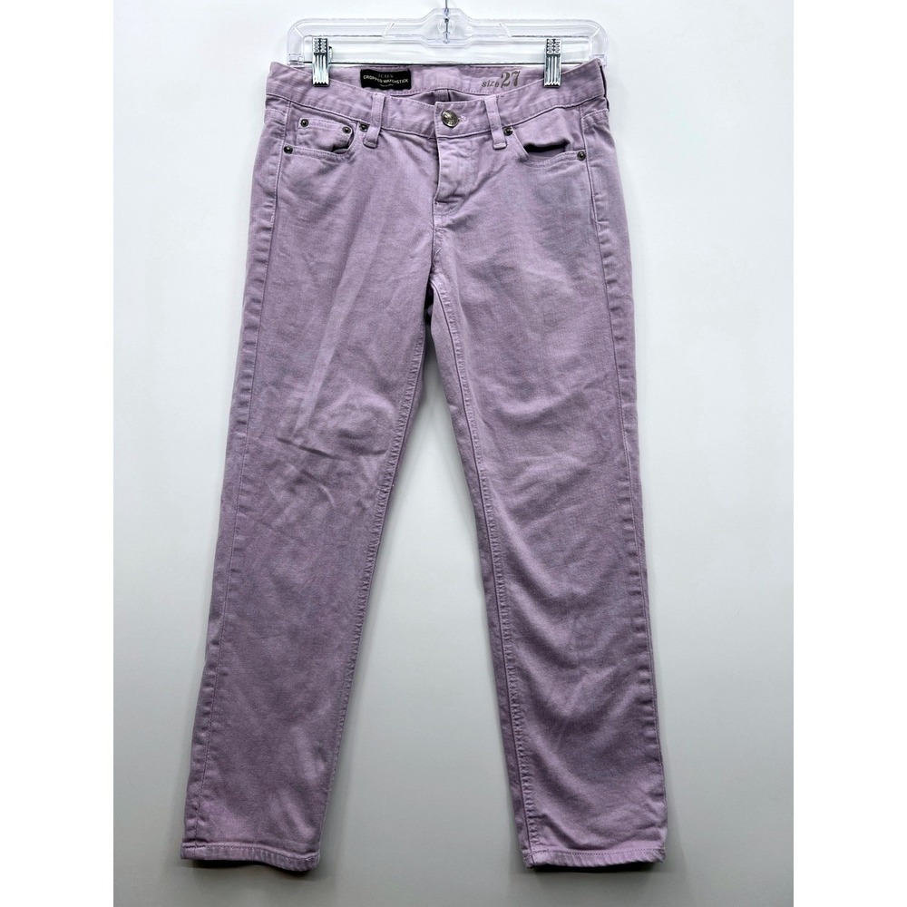 J.Crew Cropped Matchstick Jeans Coastal Pastel Size 27 Purple Slim Stretch